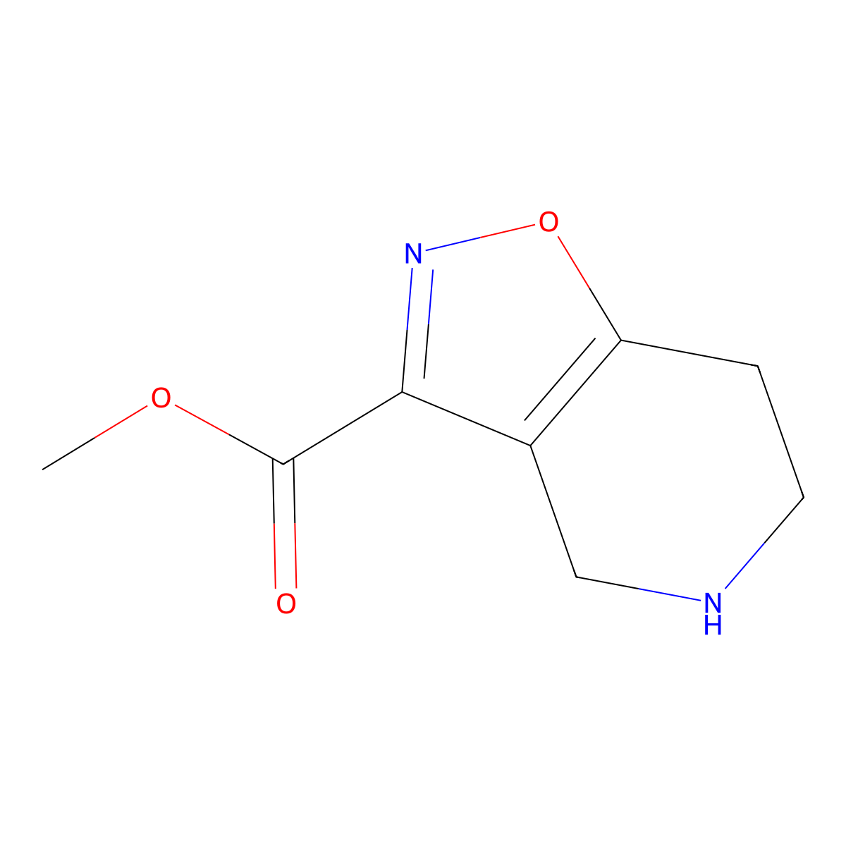 methyl 4H,5H,6H,7H-[1,2]oxazolo[4,5-c]pyridine-3-carboxylate molecular structure, CAS 1784335-60-9