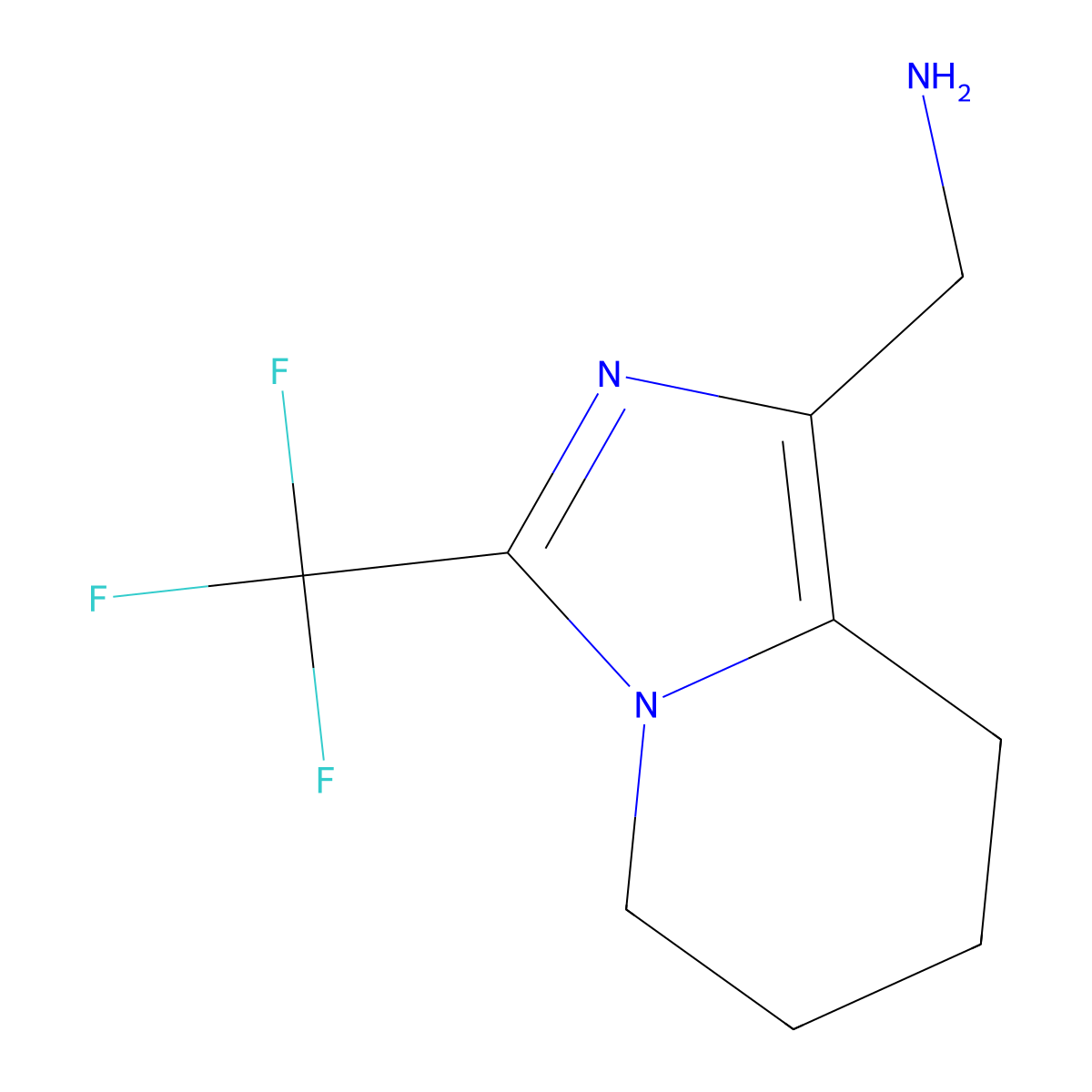 (3-(Trifluoromethyl)-5,6,7,8-tetrahydroimidazo[1,5-a]pyridin-1-yl)methanamine molecular structure, CAS 1784336-45-3