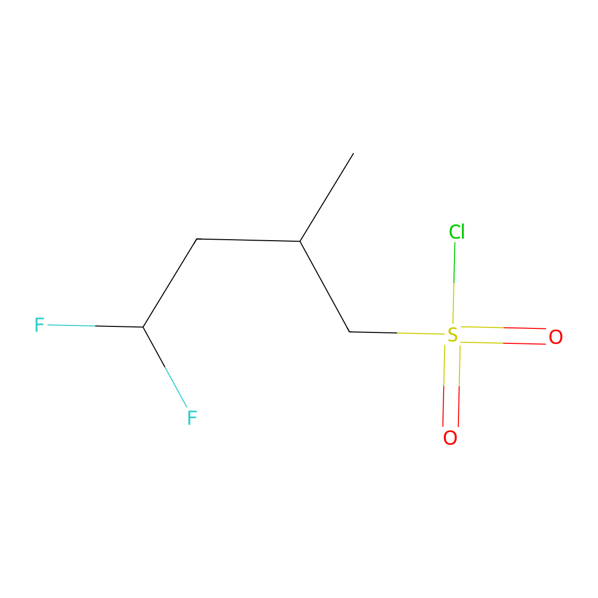 4,4-Difluoro-2-methylbutane-1-sulfonyl chloride molecular structure, CAS 1784336-83-9