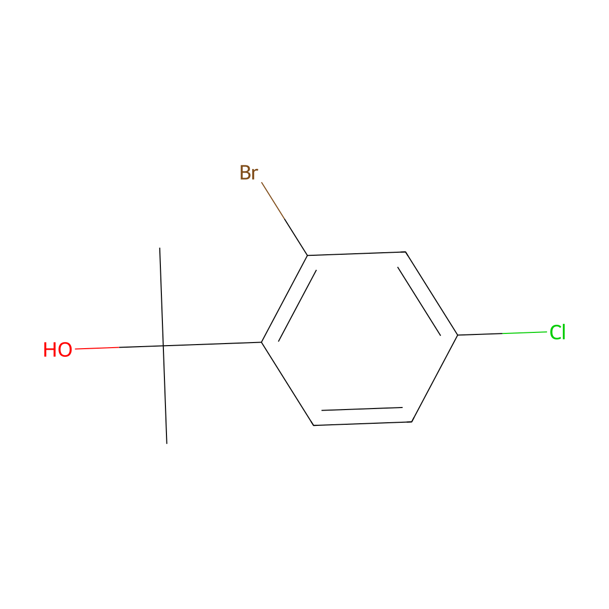 2-(2-Bromo-4-chlorophenyl)propan-2-ol molecular structure, CAS 1784336-98-6