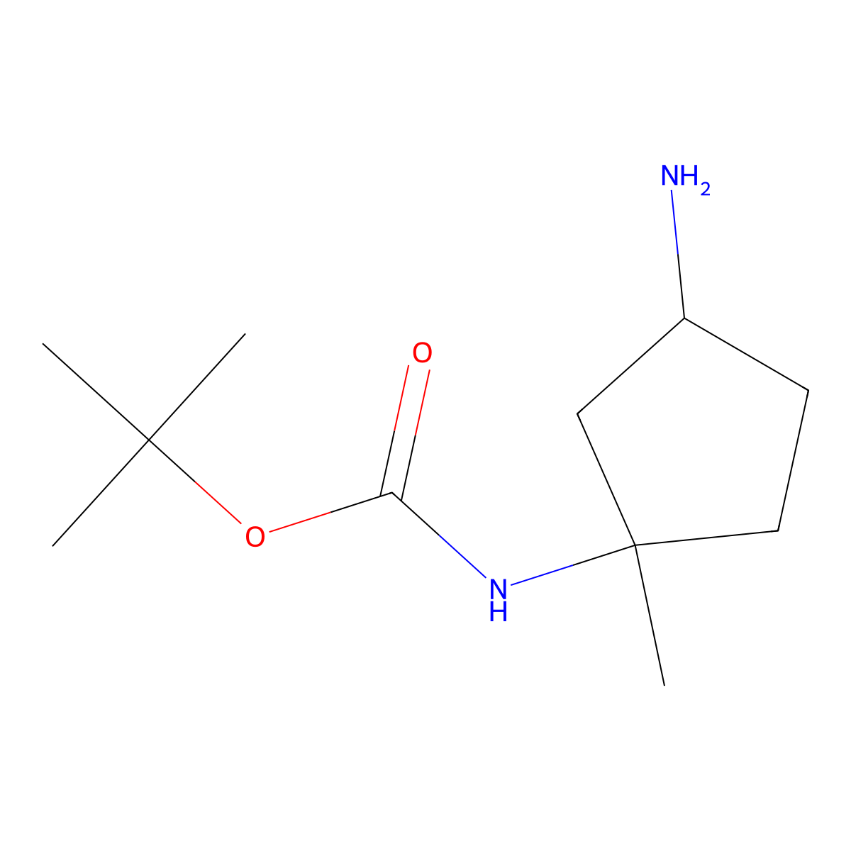 tert-Butyl N-(3-amino-1-methylcyclopentyl)carbamate molecular structure, CAS 1784337-93-4