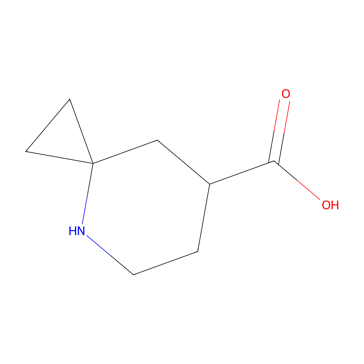 4-Azaspiro[2.5]octane-7-carboxylic acid molecular structure, CAS 1784340-53-9