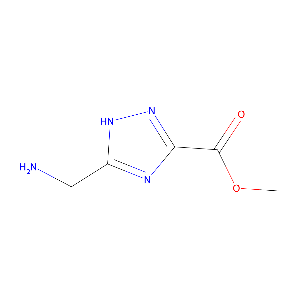 methyl 5-(aminomethyl)-1H-1,2,4-triazole-3-carboxylate molecular structure, CAS 1784340-69-7
