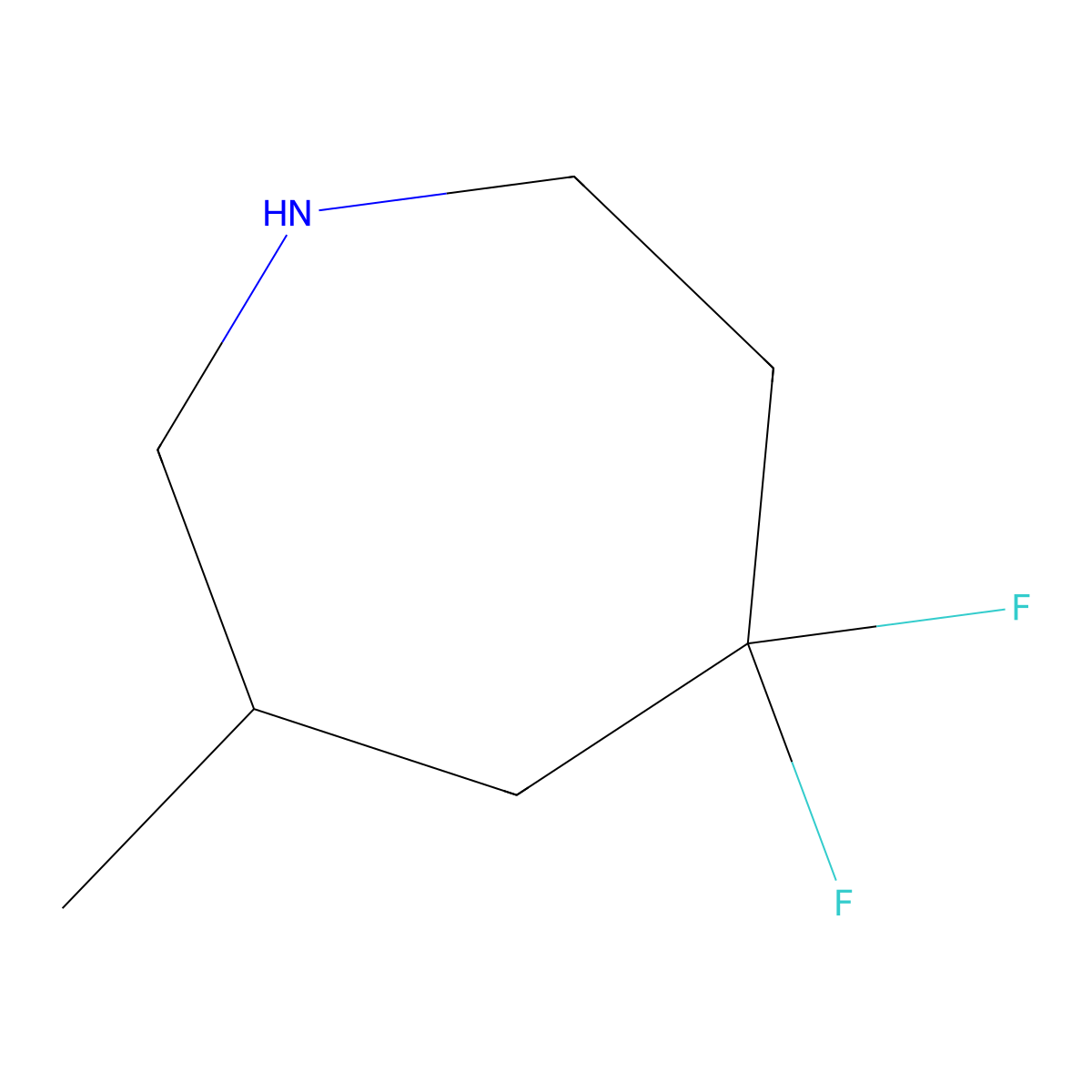 5,5-Difluoro-3-methylazepane molecular structure, CAS 1784343-48-1