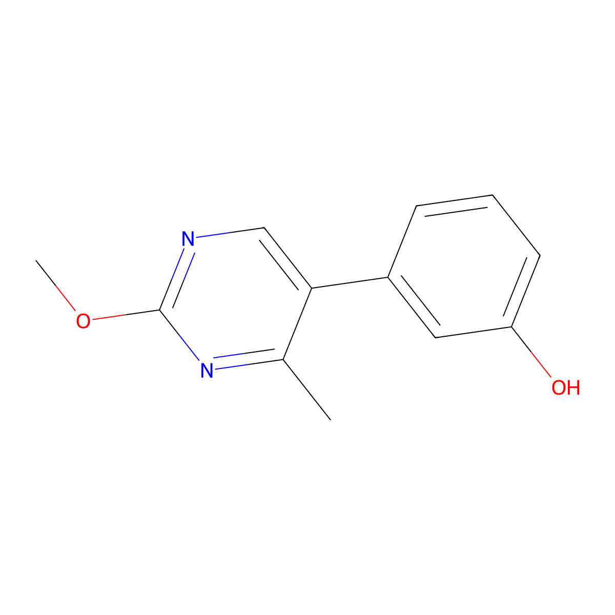 3-(2-Methoxy-4-methyl-5-pyrimidinyl)phenol molecular structure, CAS 1784344-87-1