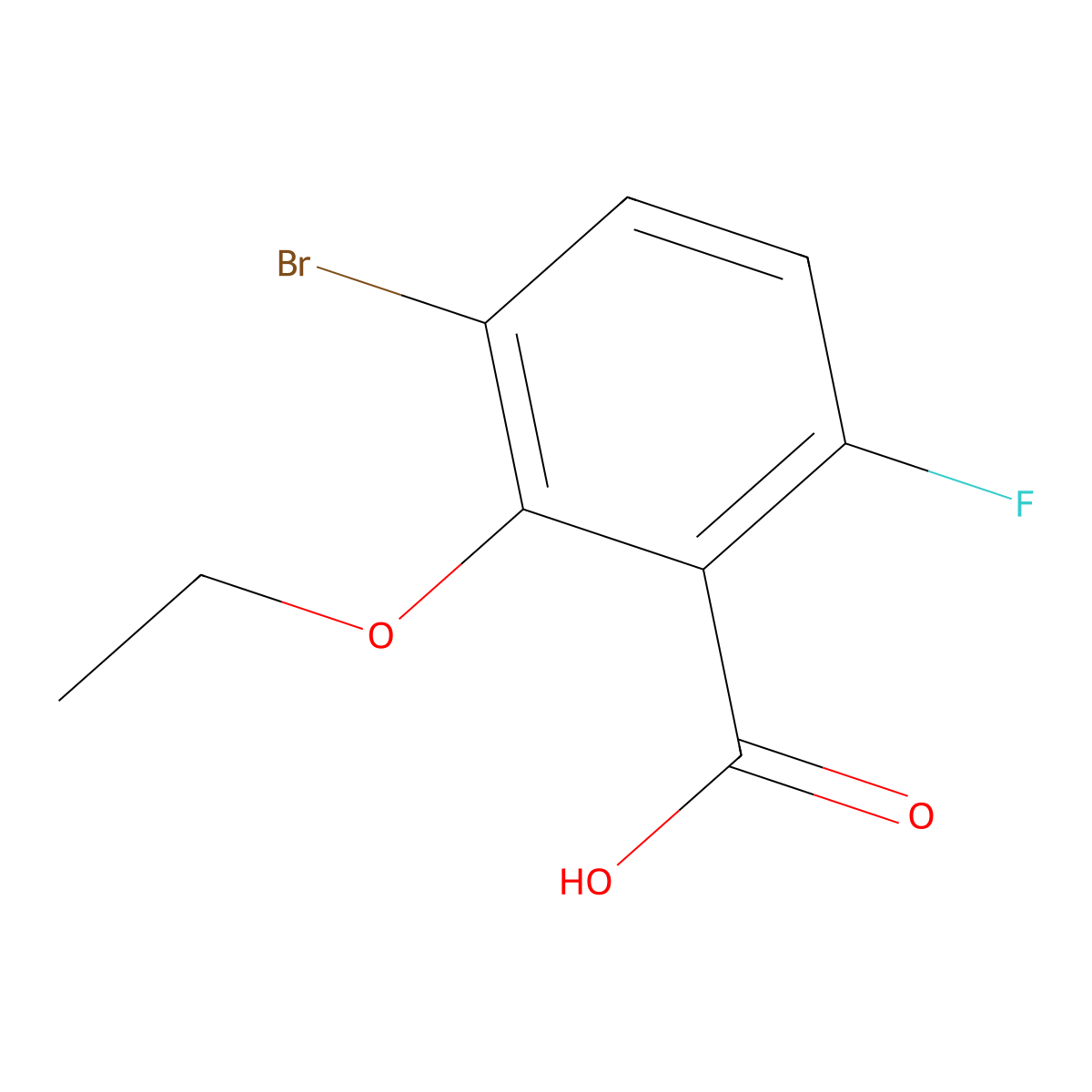 3-Bromo-2-ethoxy-6-fluorobenzoic acid molecular structure, CAS 1784348-10-2