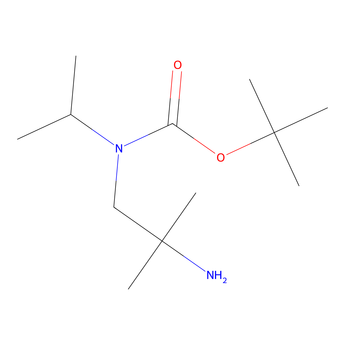 tert-butyl N-(2-amino-2-methylpropyl)-N-(propan-2-yl)carbamate molecular structure, CAS 1784350-45-3