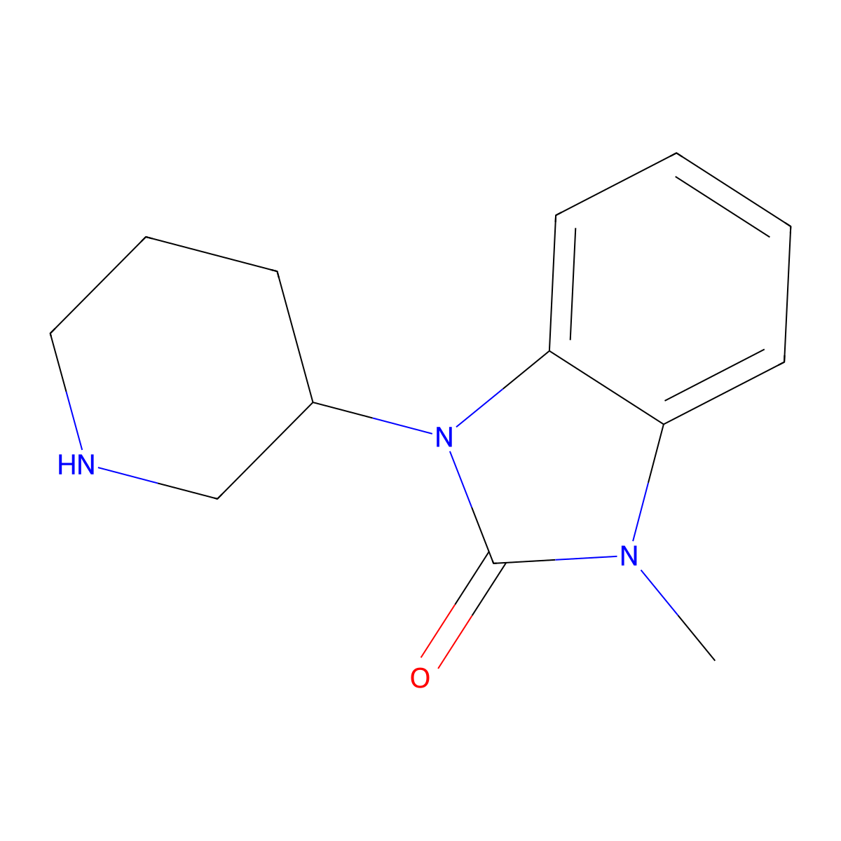 1-methyl-3-(piperidin-3-yl)-1H-benzo[d]imidazol-2(3H)-one molecular structure, CAS 1784351-13-8