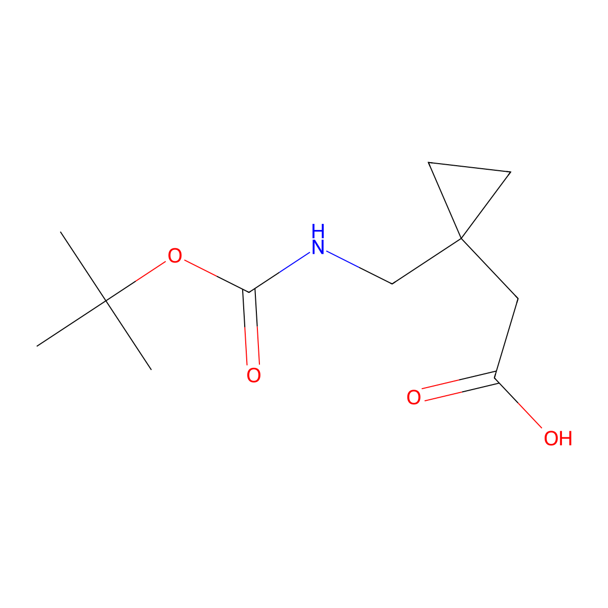 2-[1-({[(Tert-butoxy)carbonyl]amino}methyl)cyclopropyl]acetic acid molecular structure, CAS 1784351-60-5