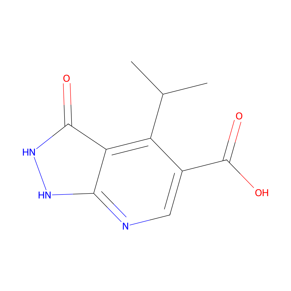 3-hydroxy-4-(propan-2-yl)-1H-pyrazolo[3,4-b]pyridine-5-carboxylicacid molecular structure, CAS 1784352-82-4