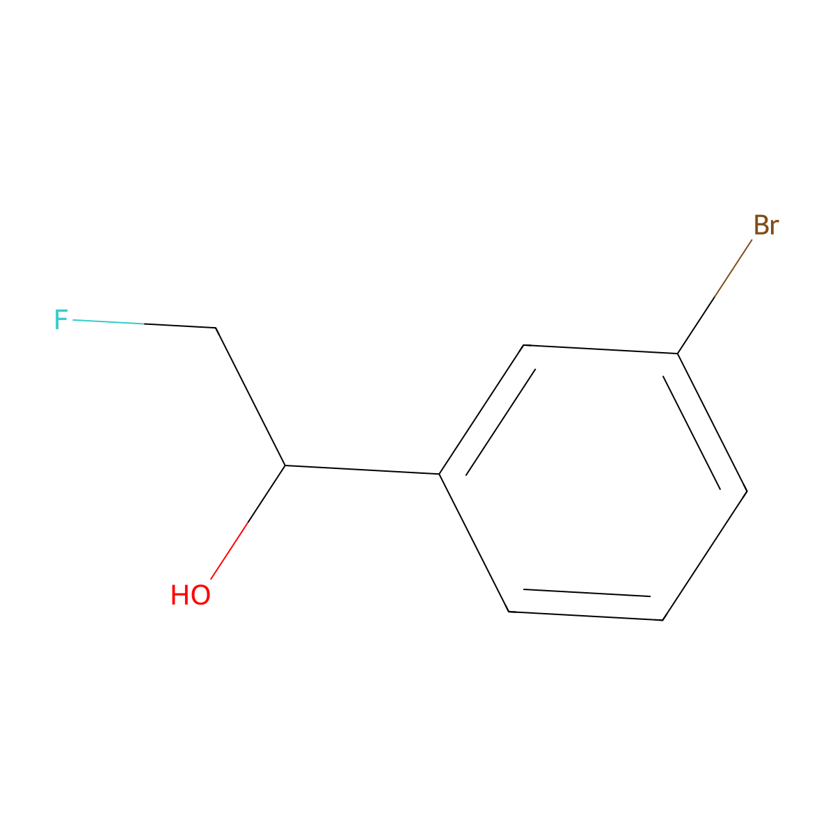1-(3-Bromophenyl)-2-fluoroethan-1-ol molecular structure, CAS 1784354-70-6