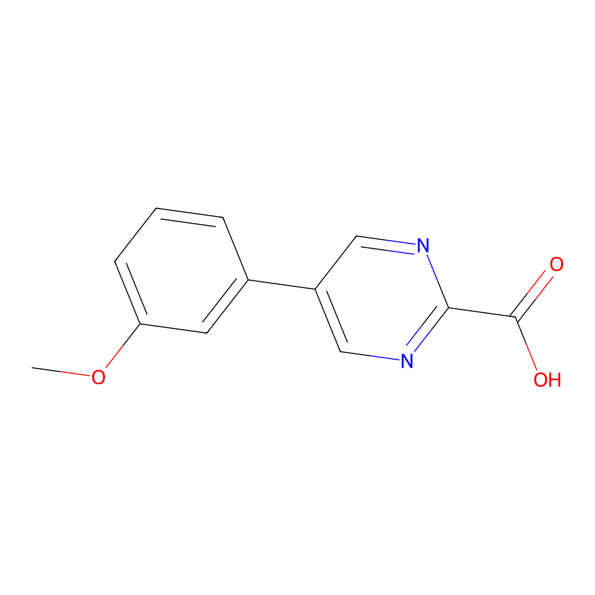 5-(3-Methoxyphenyl)pyrimidine-2-carboxylic acid molecular structure, CAS 1784355-28-7