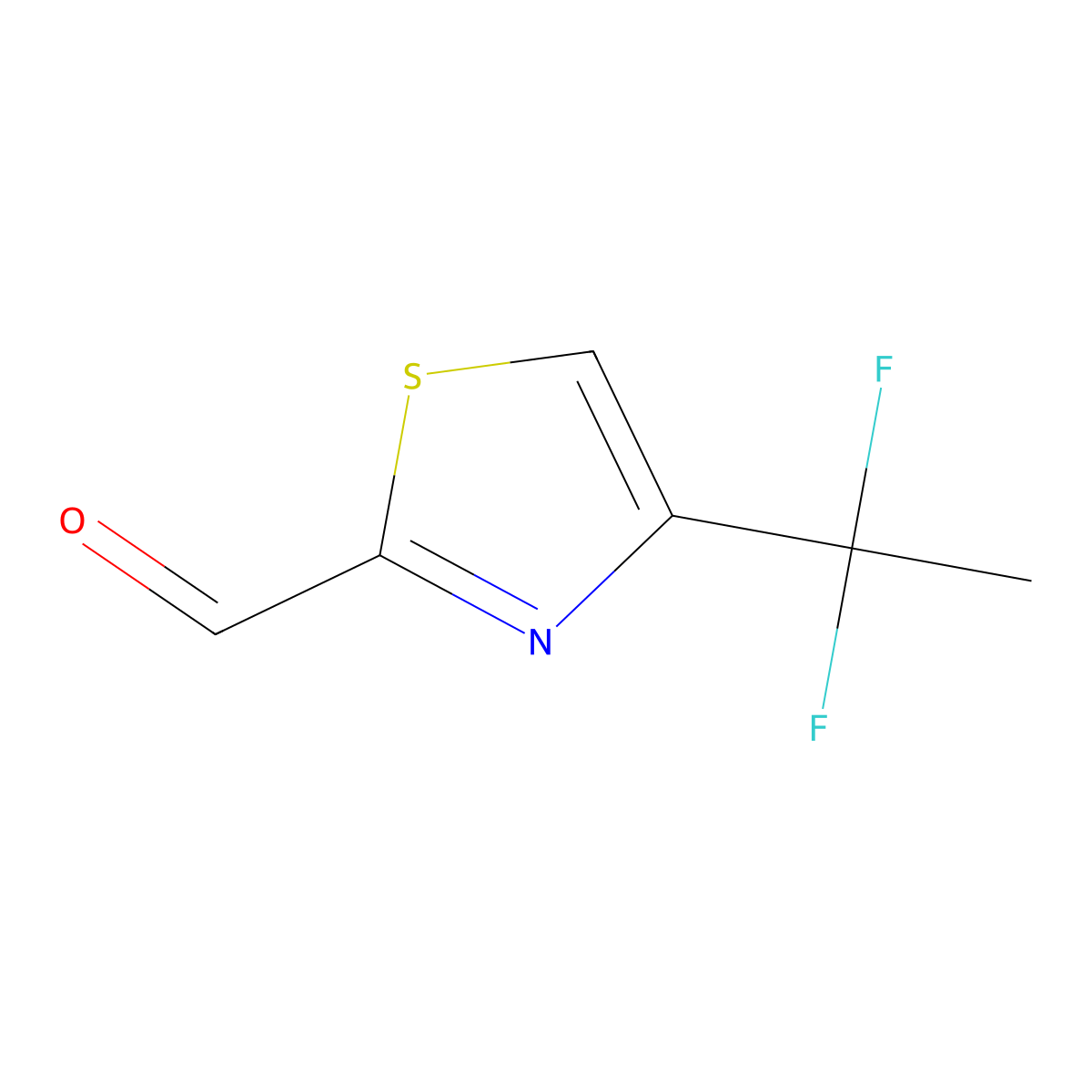 4-(1,1-Difluoroethyl)-1,3-thiazole-2-carbaldehyde molecular structure, CAS 1784357-72-7