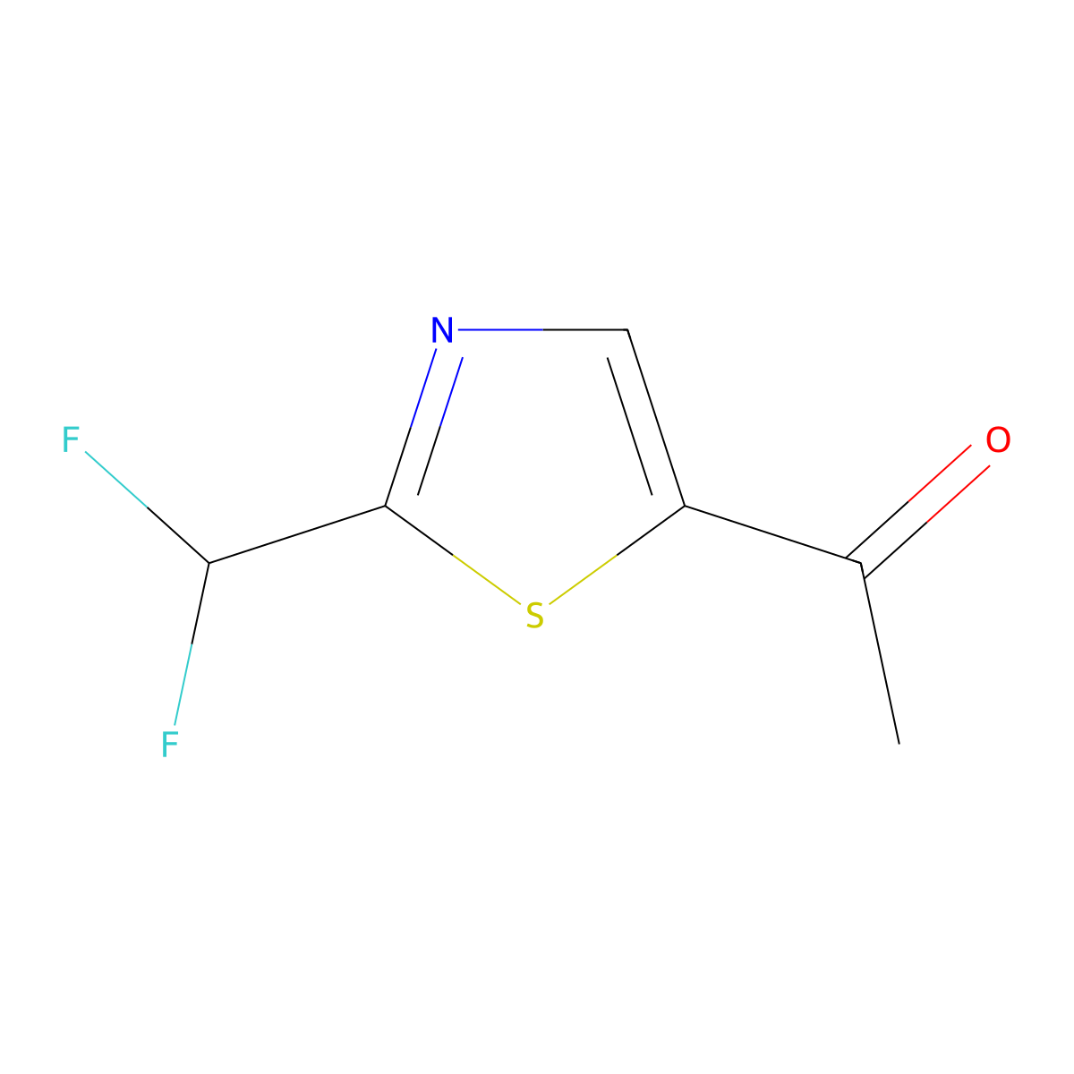 1-[2-(Difluoromethyl)-1,3-thiazol-5-yl]ethan-1-one molecular structure, CAS 1784357-84-1
