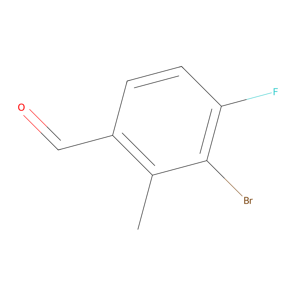 3-Bromo-4-fluoro-2-methylbenzaldehyde molecular structure, CAS 1784360-02-6