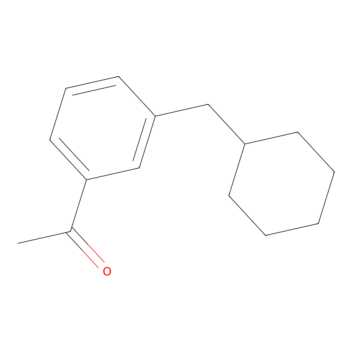 1-[3-(Cyclohexylmethyl)phenyl]ethanone molecular structure, CAS 1784360-62-8