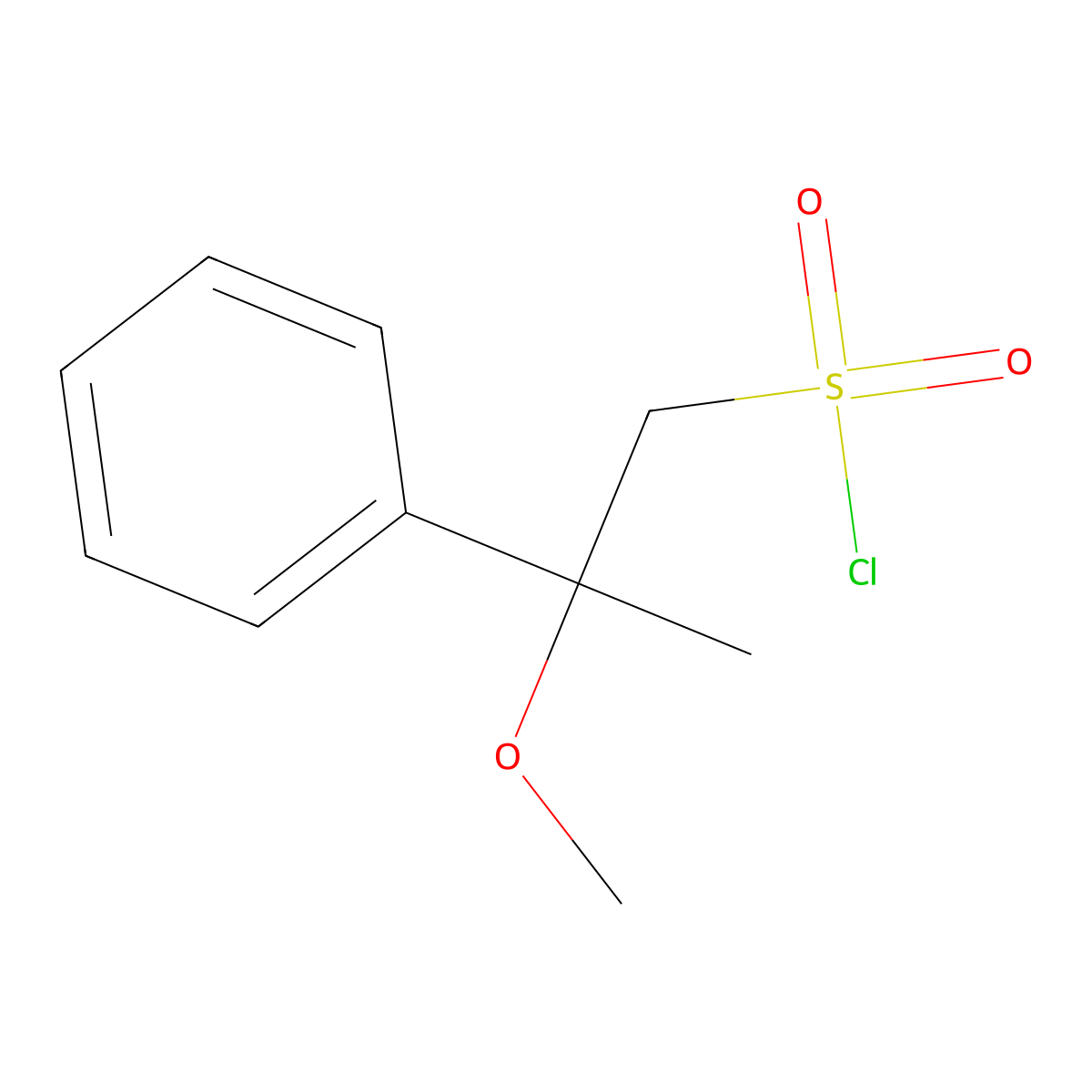 2-Methoxy-2-phenylpropane-1-sulfonyl chloride molecular structure, CAS 1784362-72-6
