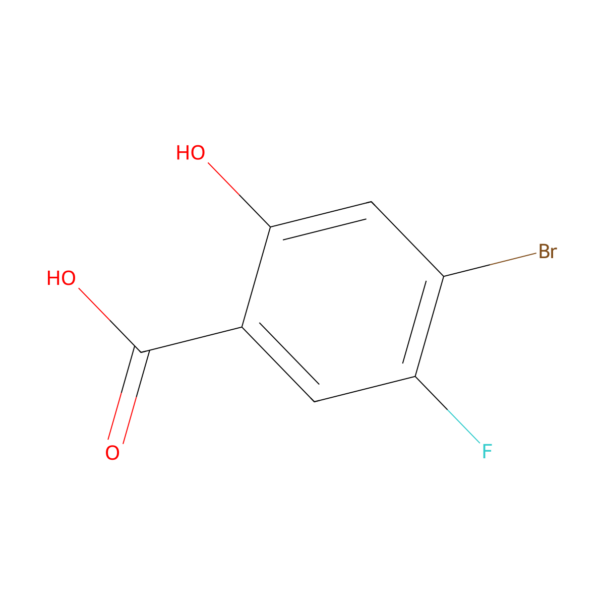 4-Bromo-5-fluoro-2-hydroxybenzoic acid molecular structure, CAS 1784366-04-6