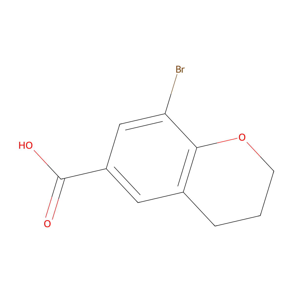 8-bromo-3,4-dihydro-2H-1-benzopyran-6-carboxylic acid molecular structure, CAS 1784367-09-4
