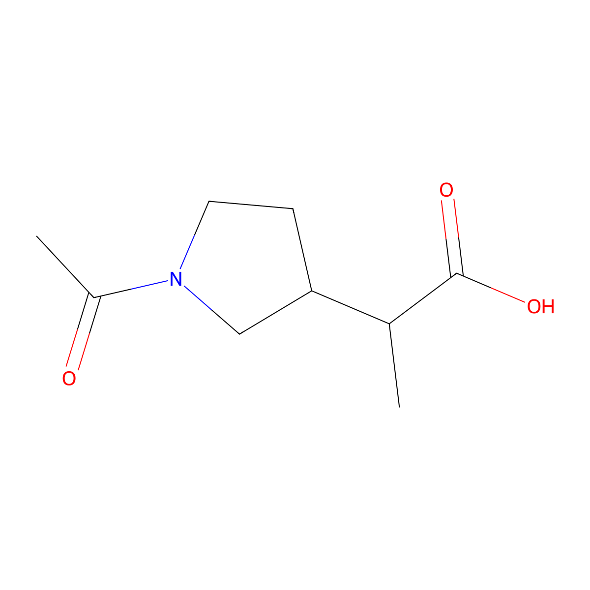 2-(1-Acetylpyrrolidin-3-yl)propanoic acid molecular structure, CAS 1784367-57-2