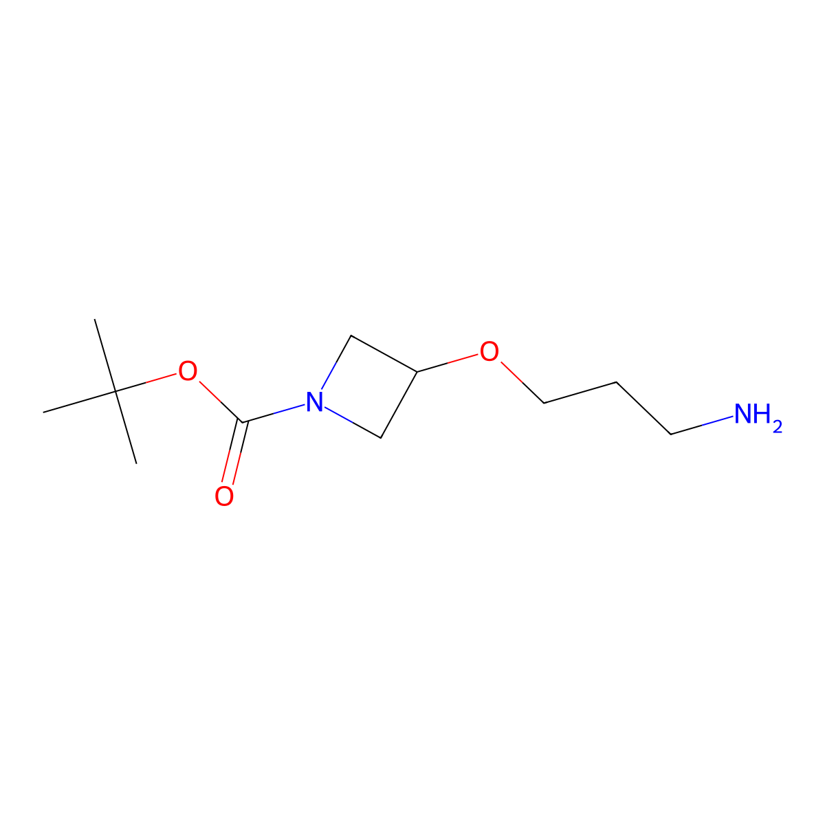 Tert-butyl 3-(3-aminopropoxy)azetidine-1-carboxylate molecular structure, CAS 1784369-48-7