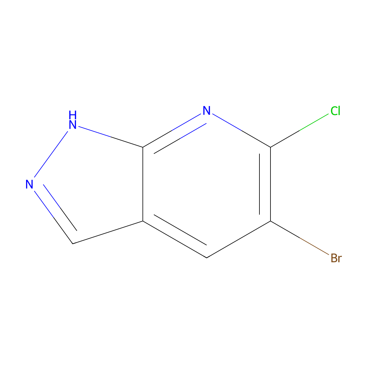 5-bromo-6-chloro-1H-pyrazolo[3,4-b]pyridine molecular structure, CAS 1784380-03-5