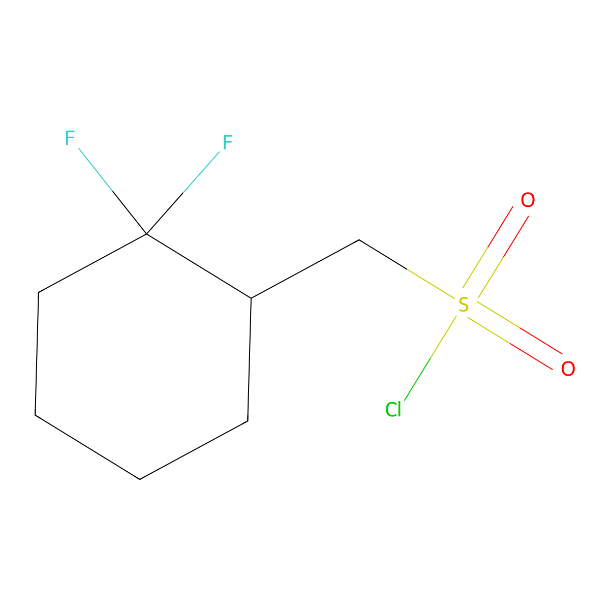 (2,2-Difluorocyclohexyl)methanesulfonyl chloride molecular structure, CAS 1784380-35-3