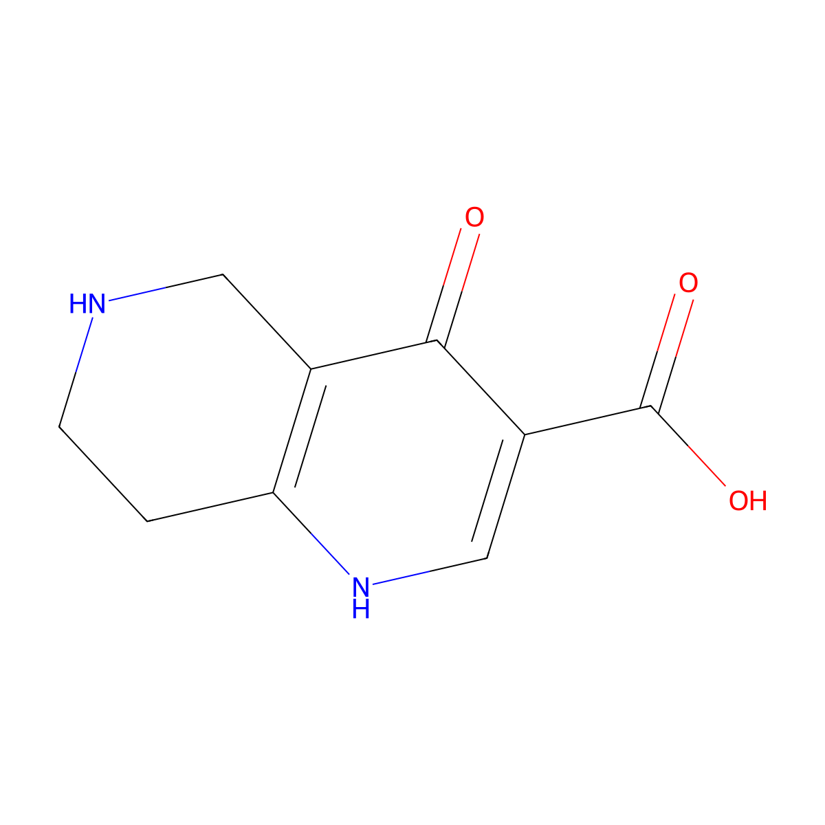 4-Hydroxy-5,6,7,8-tetrahydro-1,6-naphthyridine-3-carboxylic acid molecular structure, CAS 1784382-81-5
