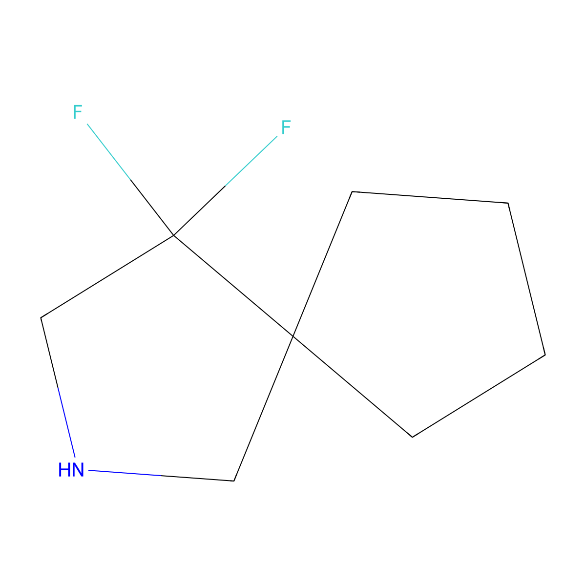 4,4-Difluoro-2-azaspiro[4.4]nonane molecular structure, CAS 1784382-85-9