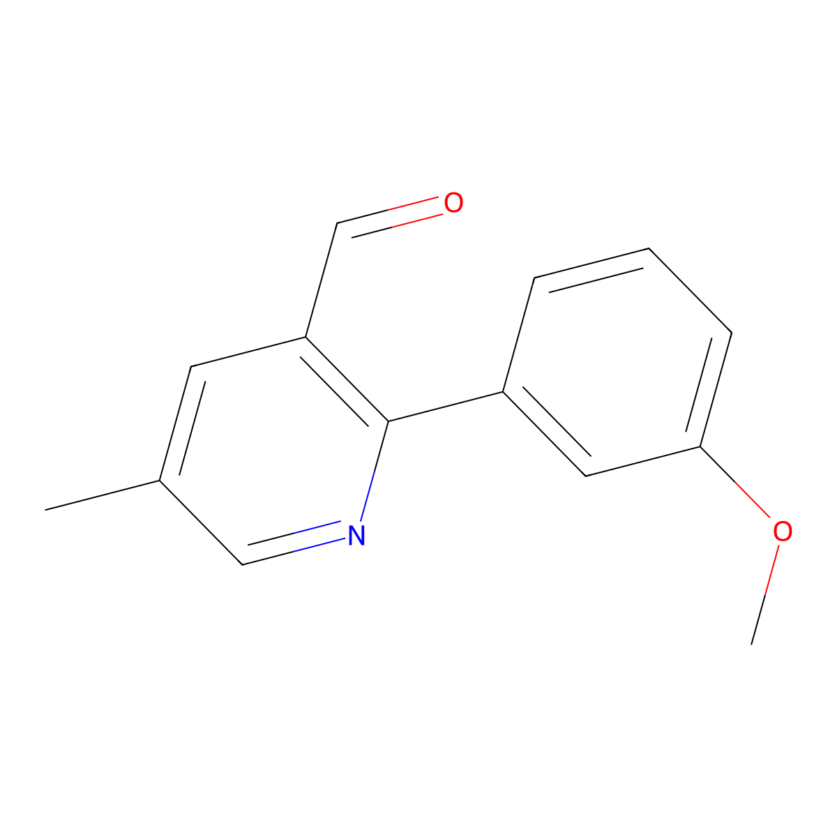 2-(3-Methoxyphenyl)-5-methyl-3-pyridinecarboxaldehyde molecular structure, CAS 1784386-86-2