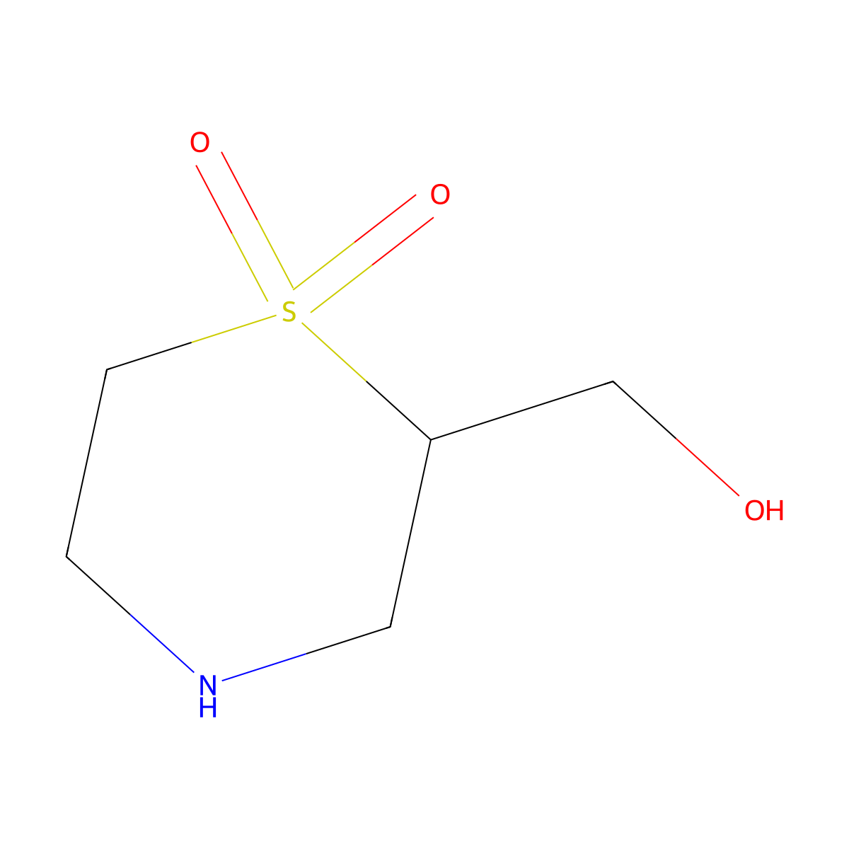 (1,1-Dioxo-1,4-thiazinan-2-yl)methanol molecular structure, CAS 1784387-26-3