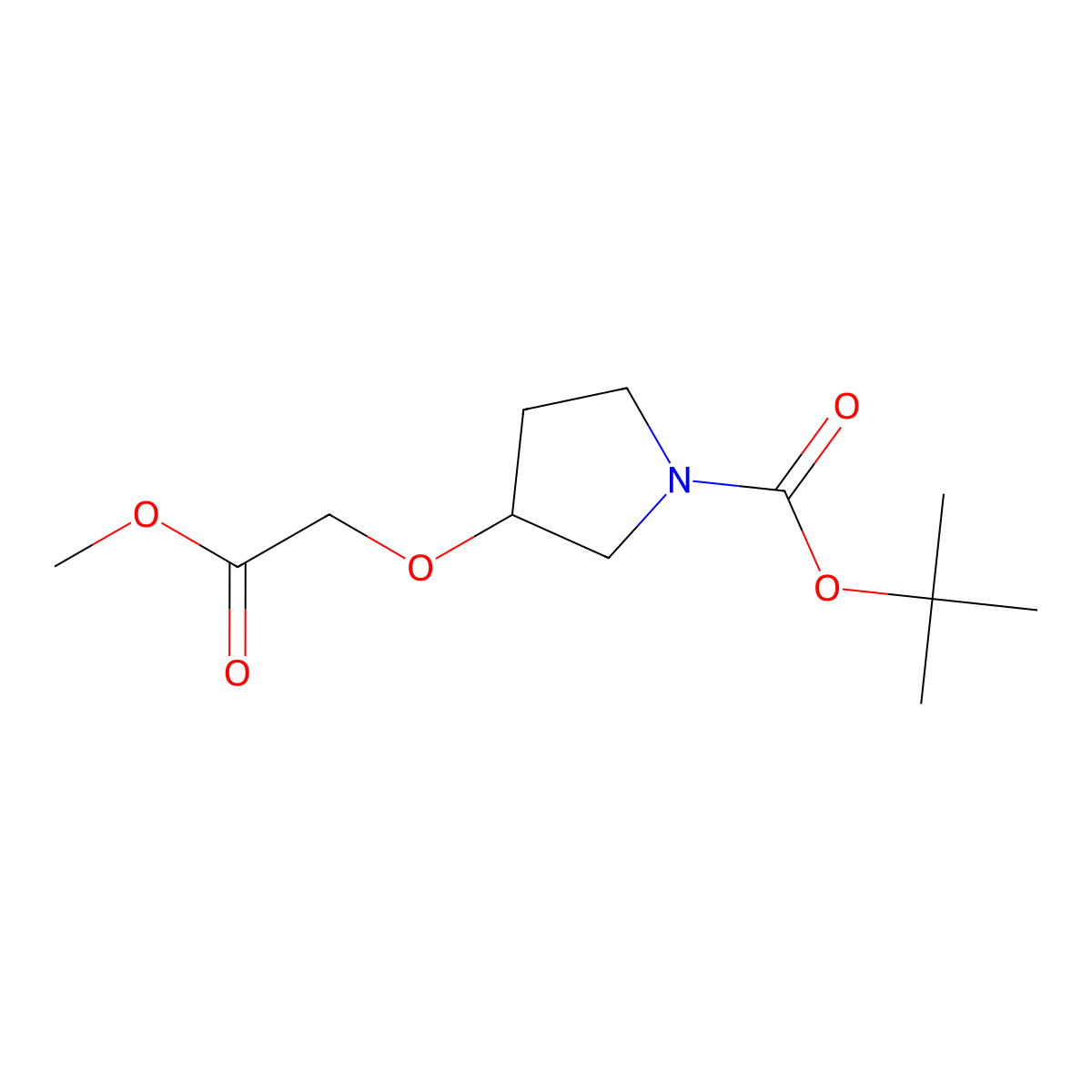 tert-Butyl 3-(2-methoxy-2-oxoethoxy)pyrrolidine-1-carboxylate molecular structure, CAS 1784387-66-1