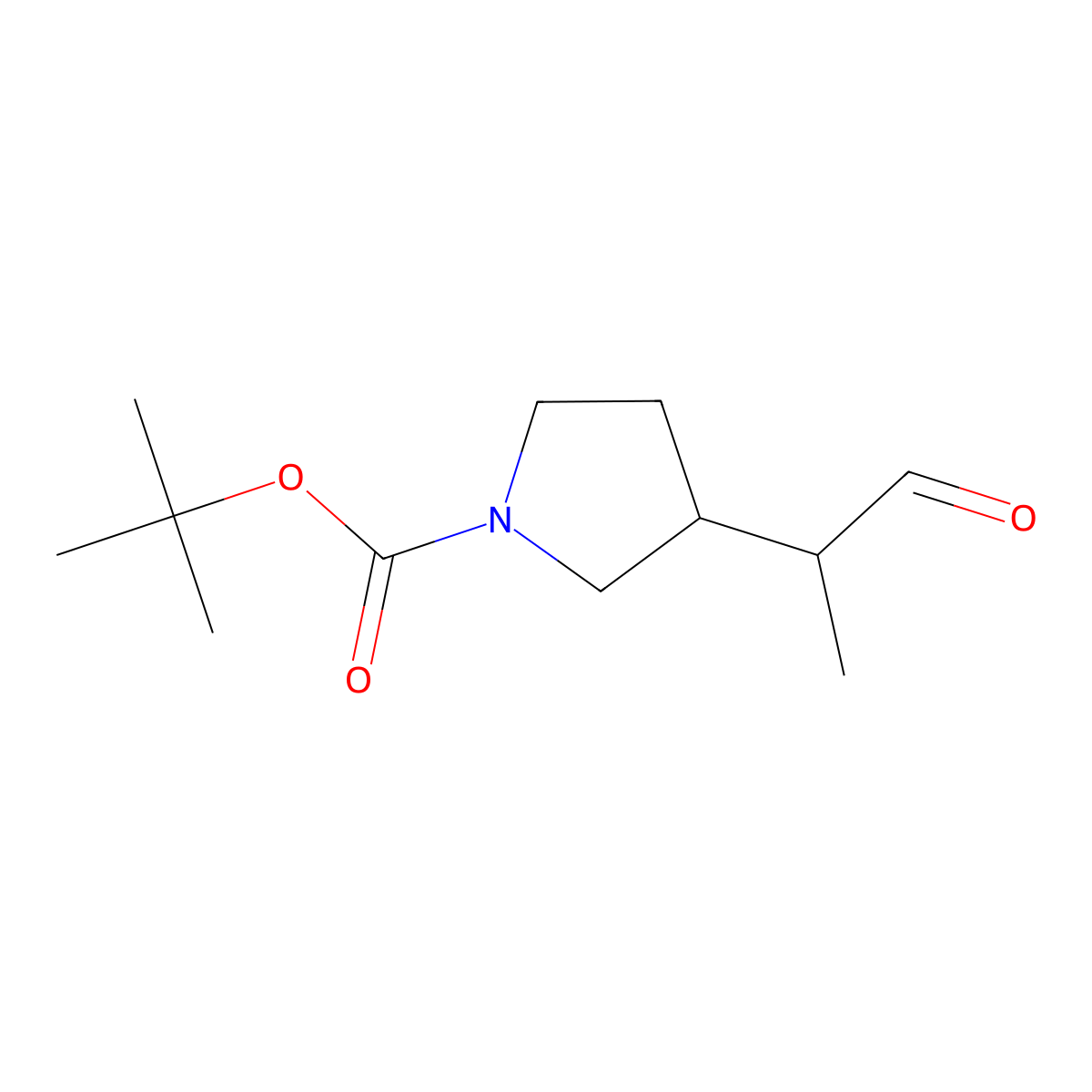 Tert-butyl 3-(1-oxopropan-2-yl)pyrrolidine-1-carboxylate molecular structure, CAS 1784387-73-0