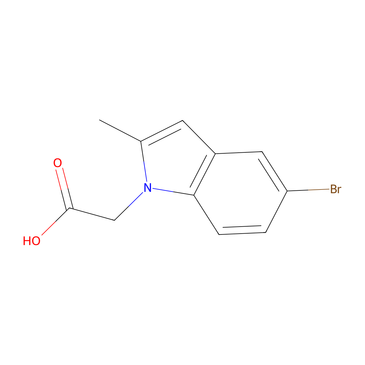 2-(5-bromo-2-methyl-1H-indol-1-yl)acetic acid molecular structure, CAS 1784389-35-0