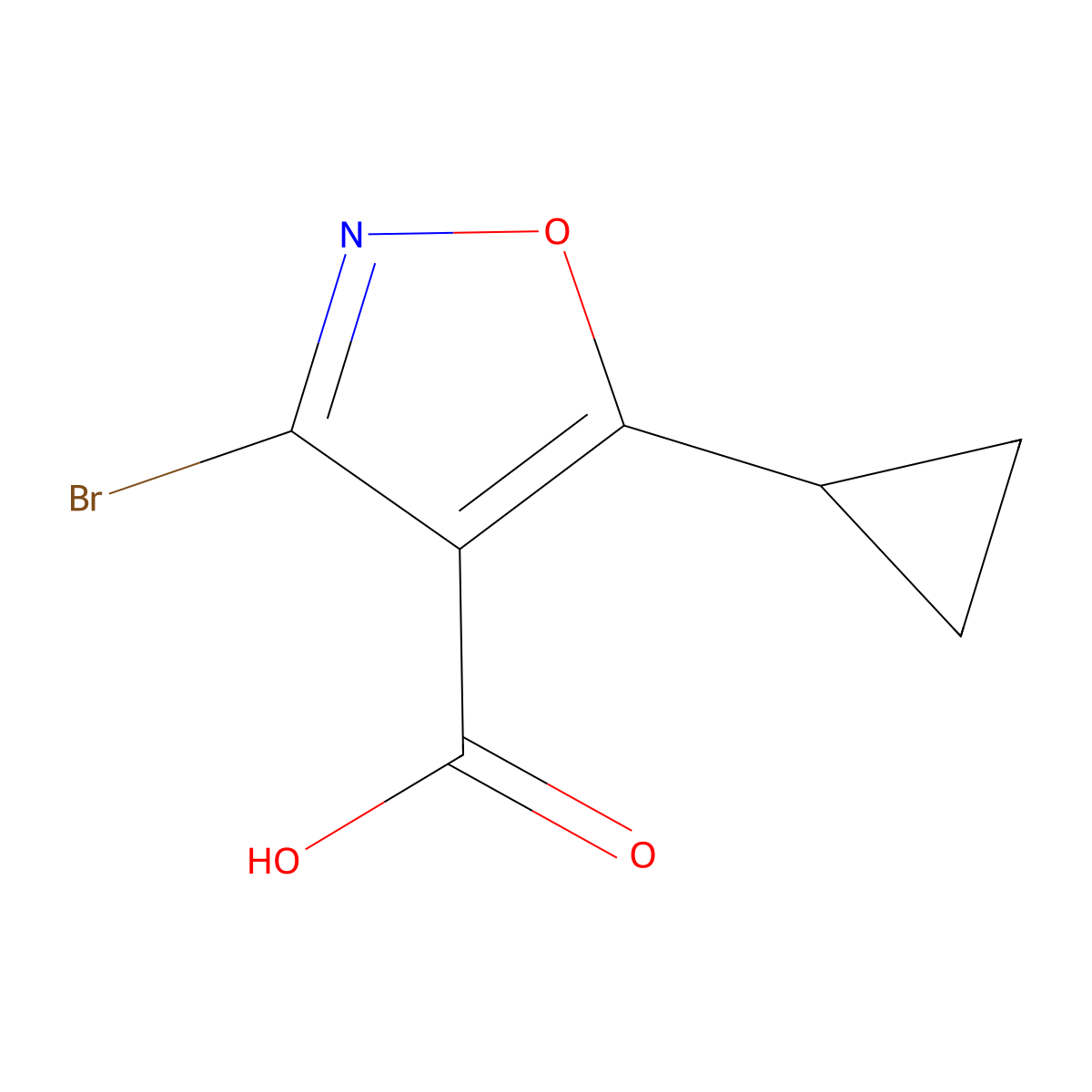3-Bromo-5-cyclopropyl-1,2-oxazole-4-carboxylic acid molecular structure, CAS 1784389-77-0