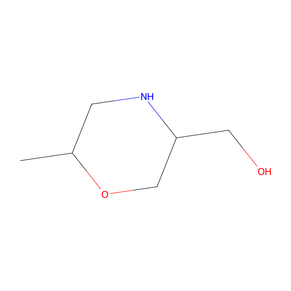 (6-Methylmorpholin-3-yl)methanol molecular structure, CAS 1784390-00-6