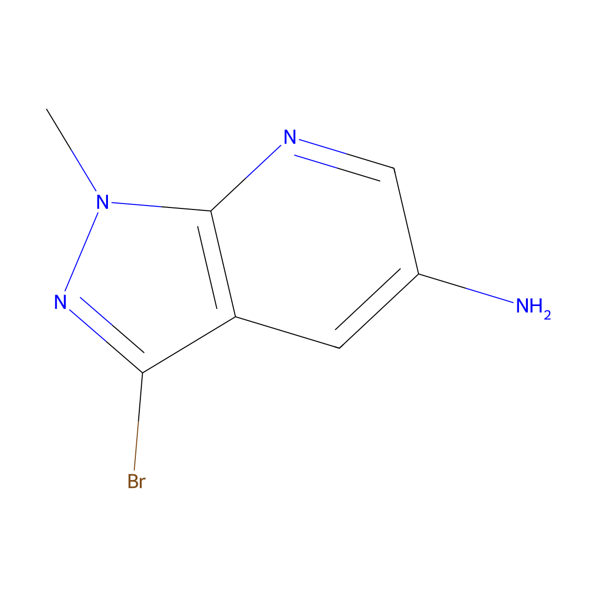 3-bromo-1-methyl-1H-pyrazolo[3,4-b]pyridin-5-amine molecular structure, CAS 1784393-93-6