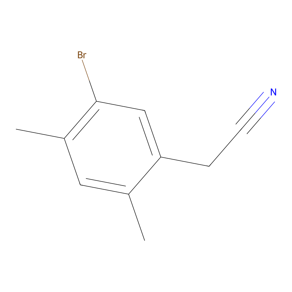2-(5-Bromo-2,4-dimethylphenyl)acetonitrile molecular structure, CAS 1784396-77-5