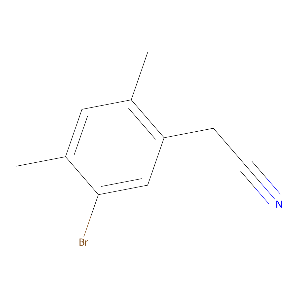 2-(5-Bromo-2,4-dimethylphenyl)acetonitrile molecular structure, CAS 1784396-77-5
