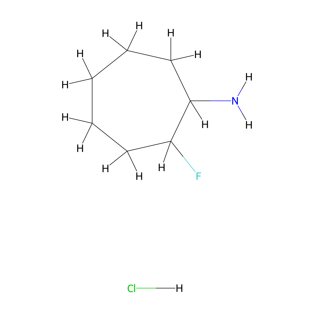 2-Fluorocycloheptan-1-amine hydrochloride molecular structure, CAS 1784399-99-0