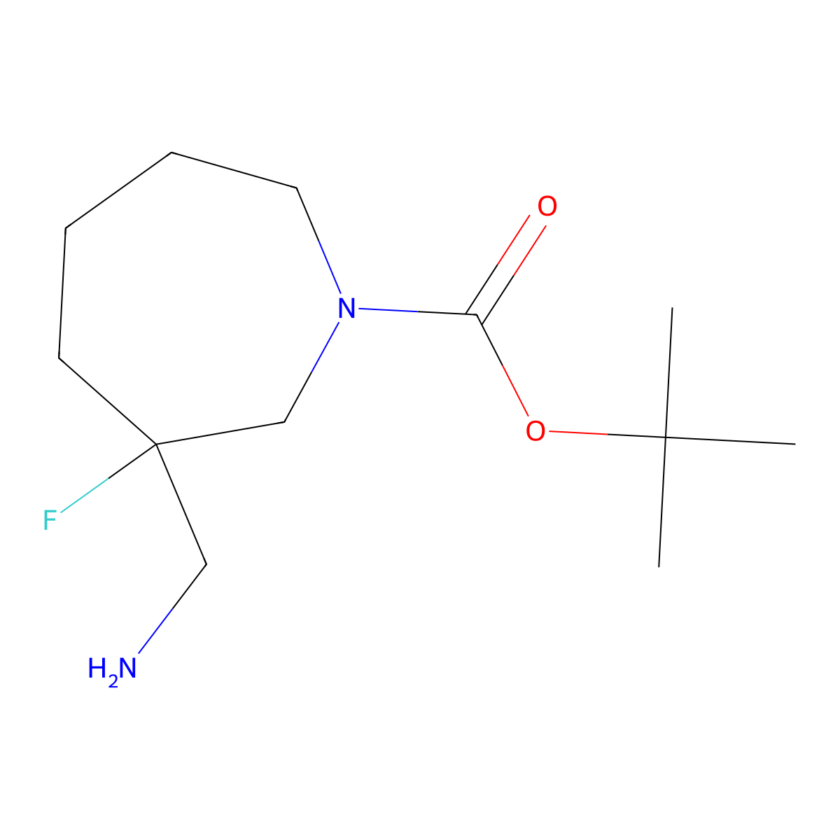 tert-Butyl 3-(aminomethyl)-3-fluoroazepane-1-carboxylate molecular structure, CAS 1784405-02-2