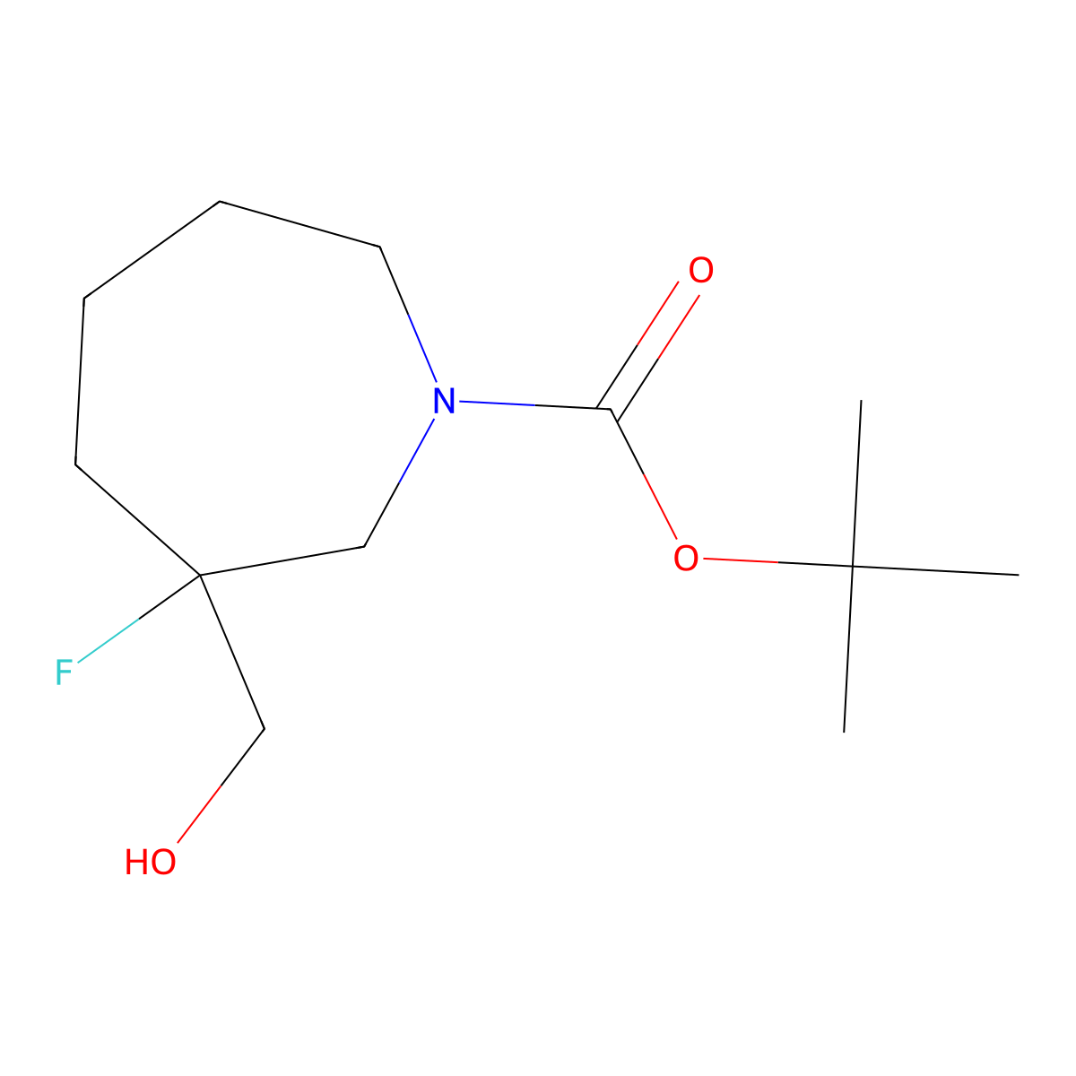 tert-Butyl 3-fluoro-3-(hydroxymethyl)azepane-1-carboxylate molecular structure, CAS 1784405-24-8