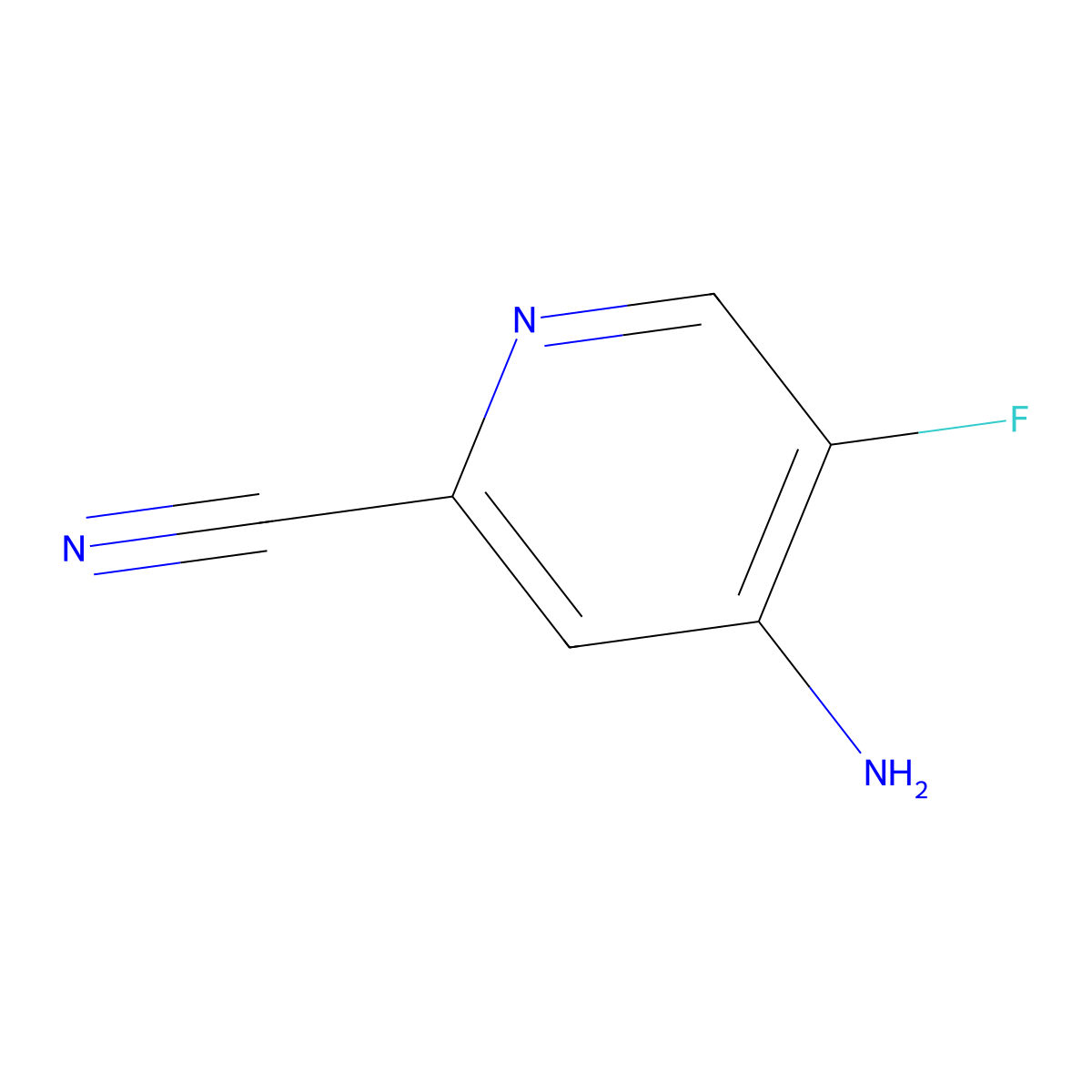 4-Amino-5-fluoropicolinonitrile molecular structure, CAS 1784406-28-5