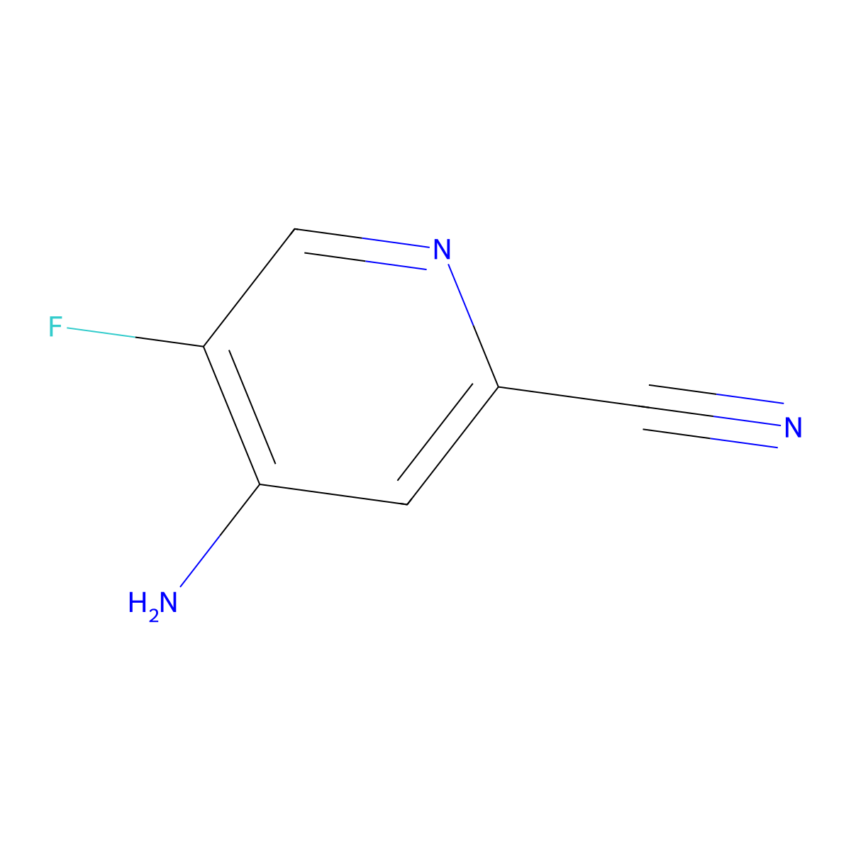 4-Amino-5-fluoropicolinonitrile molecular structure, CAS 1784406-28-5