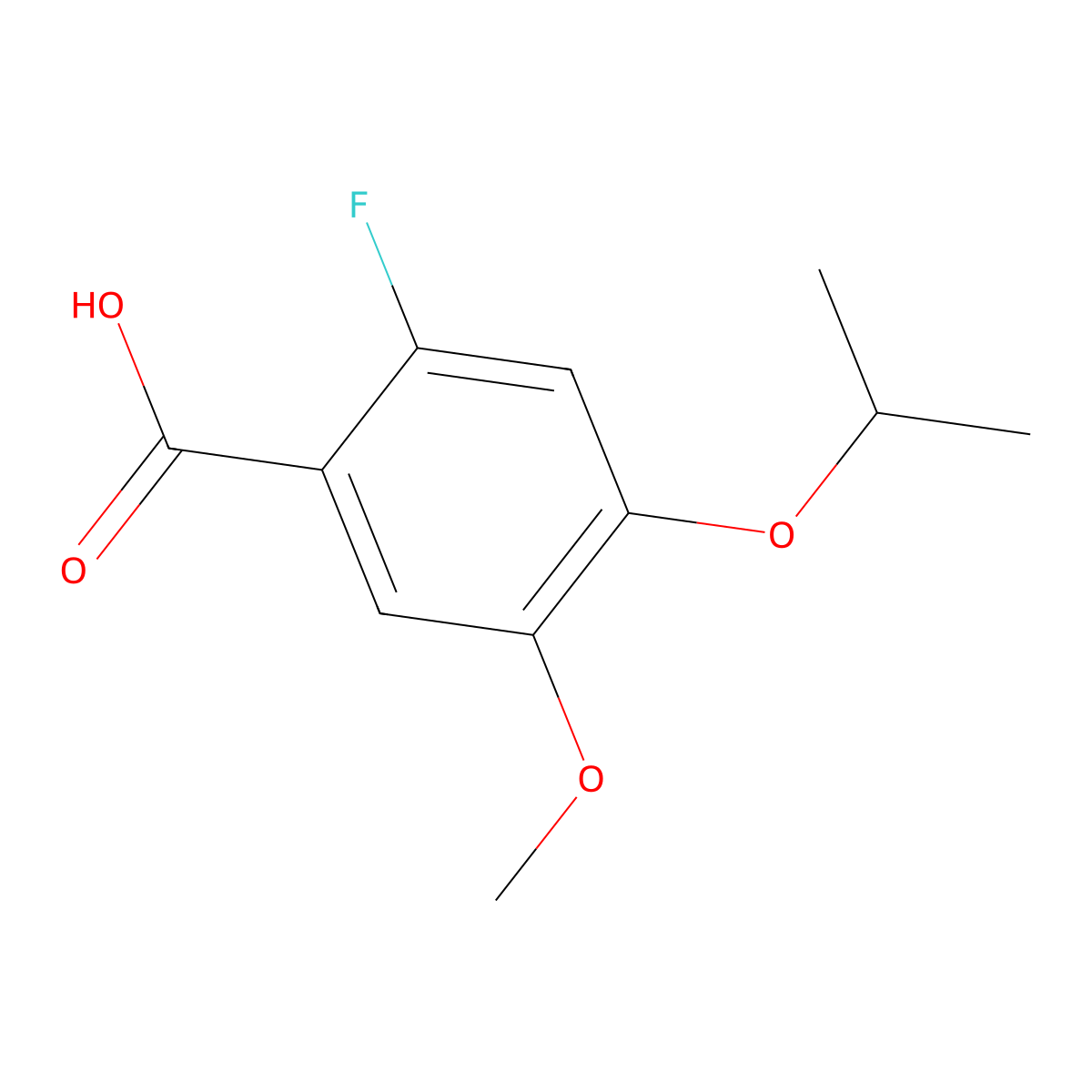 2-Fluoro-4-isopropoxy-5-methoxybenzoic acid molecular structure, CAS 1784406-31-0