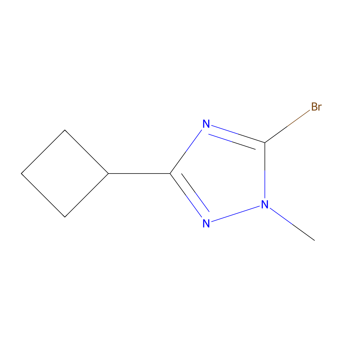 5-bromo-3-cyclobutyl-1-methyl-1H-1,2,4-triazole molecular structure, CAS 1784406-82-1
