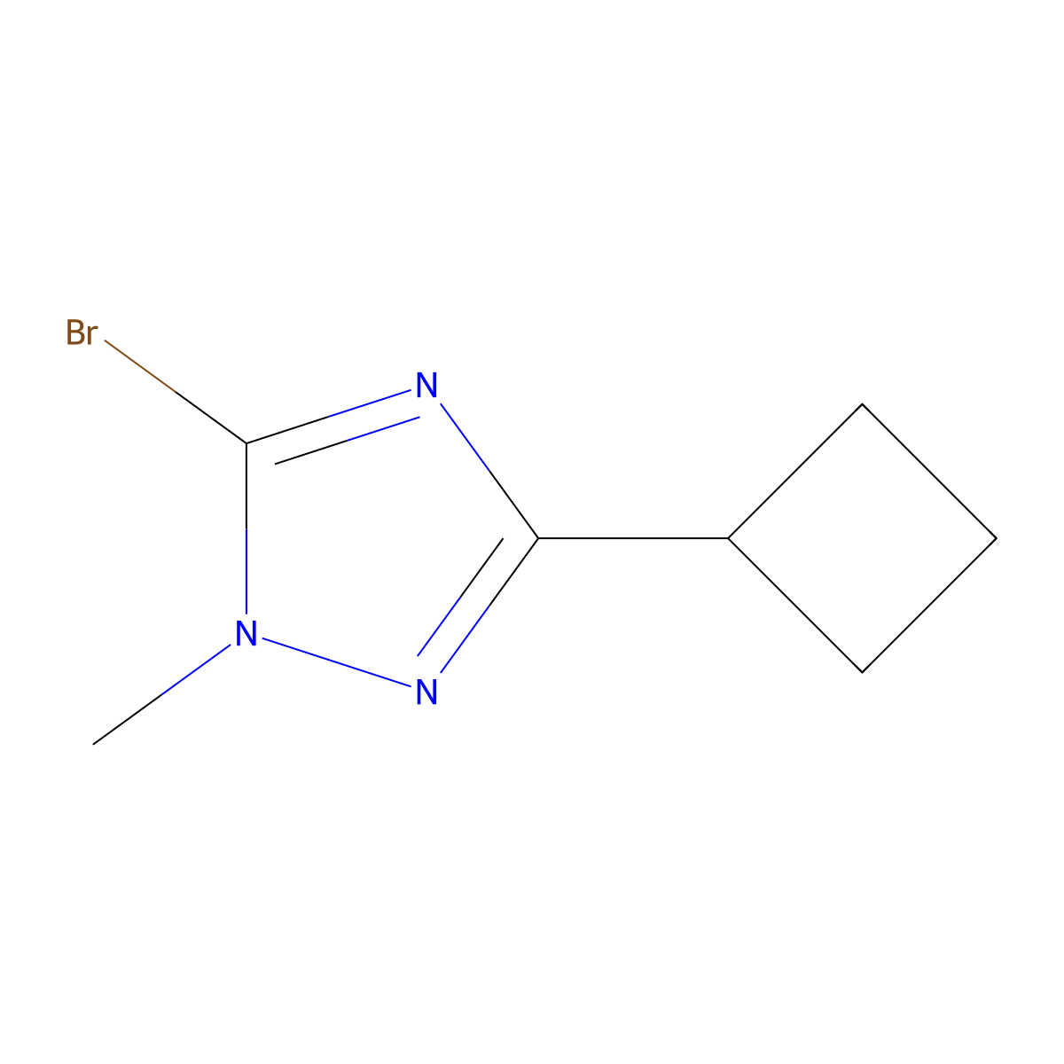 5-bromo-3-cyclobutyl-1-methyl-1H-1,2,4-triazole molecular structure, CAS 1784406-82-1