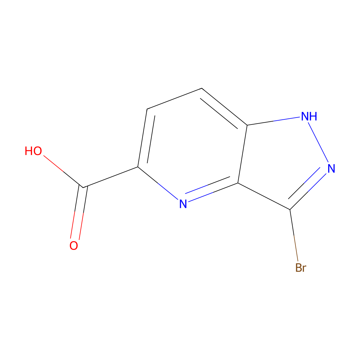 3-bromo-1H-pyrazolo(4,3-b)pyridine-5-carboxylic acid molecular structure, CAS 1784406-87-6
