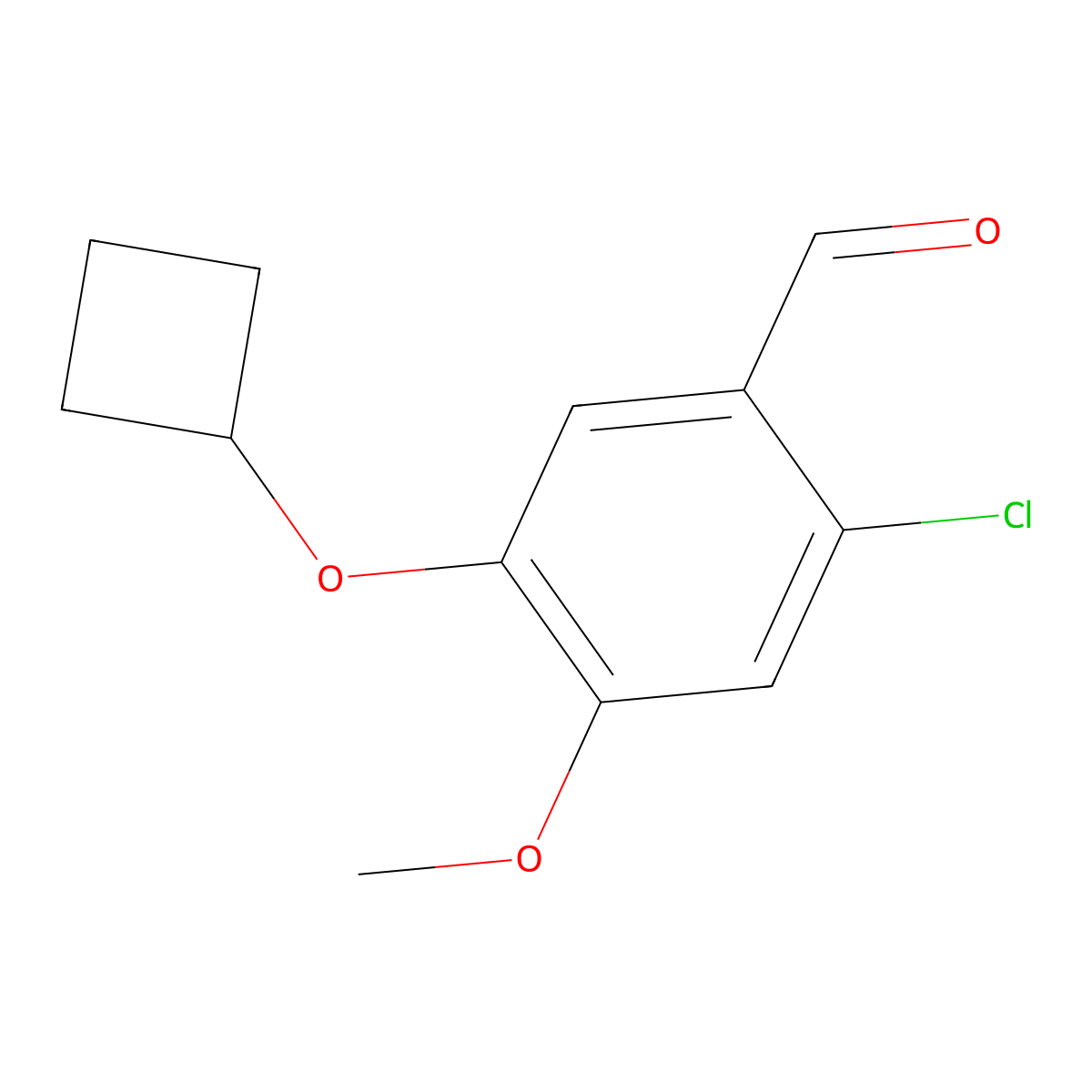 2-Chloro-5-cyclobutoxy-4-methoxybenzaldehyde molecular structure, CAS 1784410-55-4