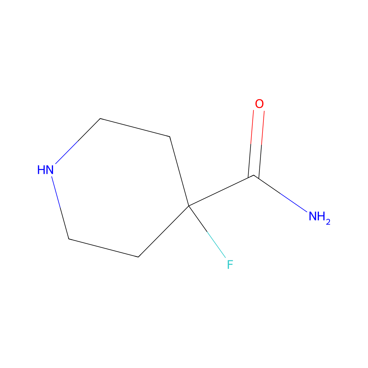 4-Fluoropiperidine-4-carboxamide molecular structure, CAS 1784411-31-9